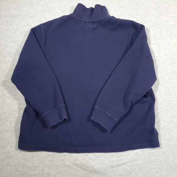 Polo Ralph Lauren Sweater Mens XL Blue Knitted Pony Logo Mock Neck Quarter Zip - Picture 8 of 9